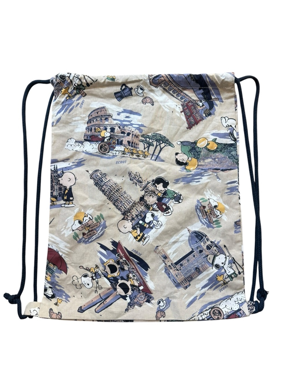 Peanuts x Scout Italy Snoopy Drawstring Backpack Canvas One Size